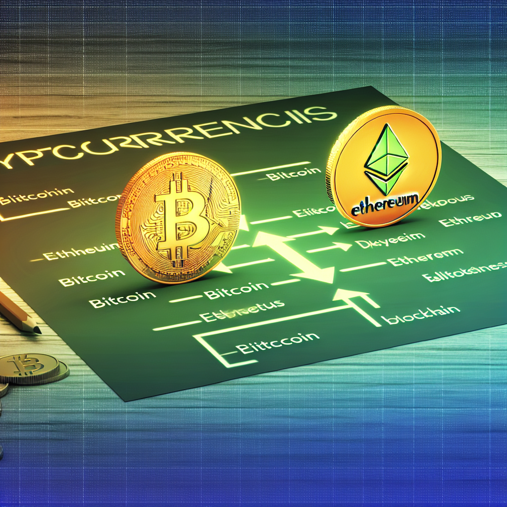 Ilustración de Diferencias entre Bitcoin, Ethereum y otras criptos