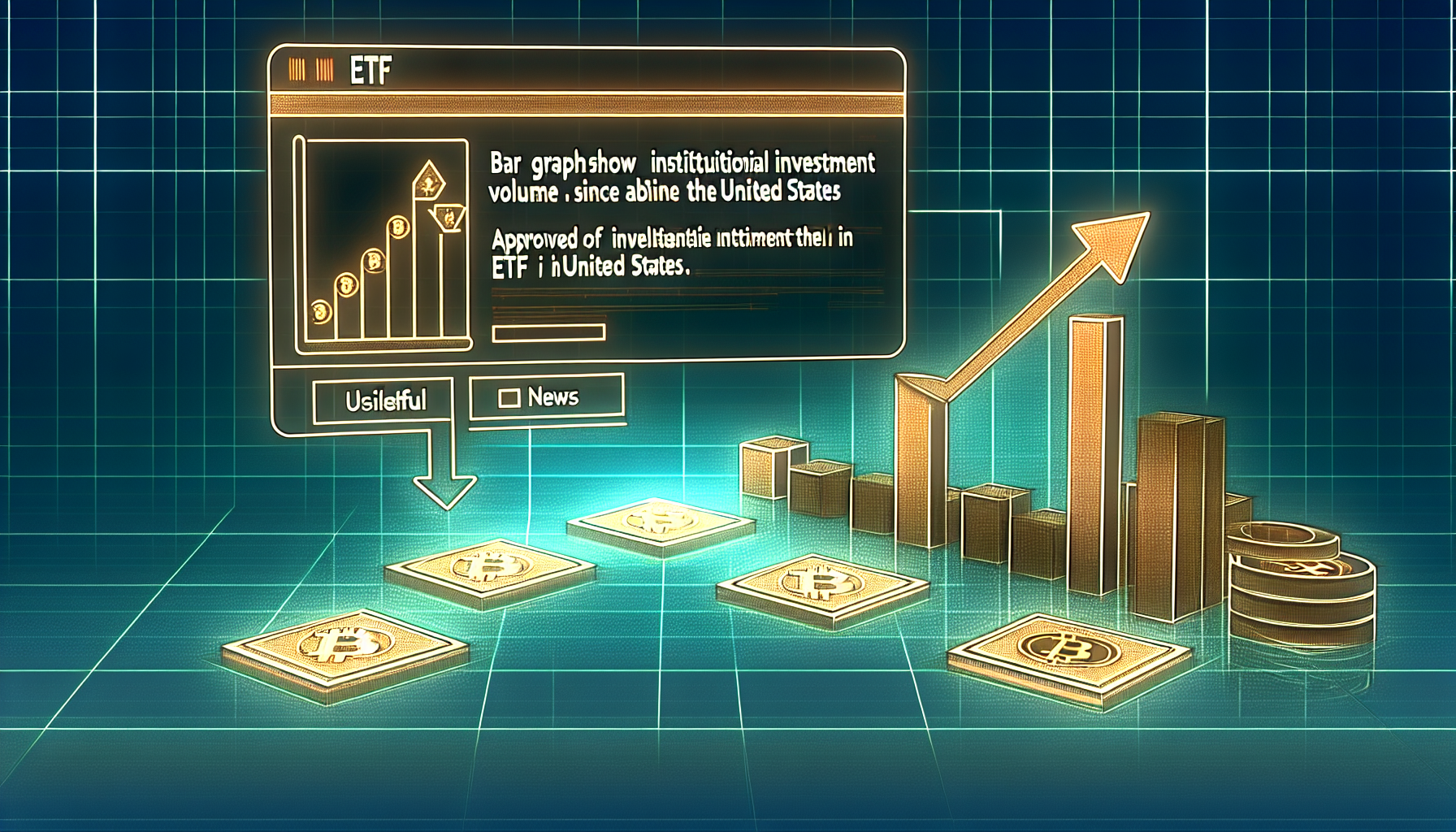 un gráfico que representa con barras el crecimiento de volumen de inversión institucional en Bitcoin desde la aprobación del ETF en EE. UU.
