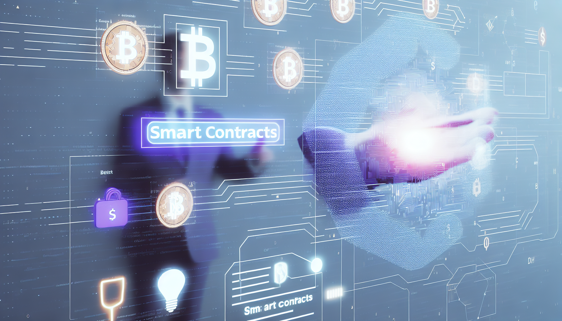 un diagrama comparando un contrato tradicional con un contrato inteligente autoejecutable sobre una blockchain.
  